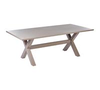 Beliani Garden Dining Table Cascais 200 Cm 105 Cm Metal Taupe