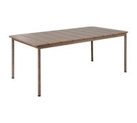 Garden Dining Table FLAVIA 185 cm 96 cm Metal Brown