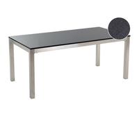 Garden Dining Table GROSSETO 180 cm 90 cm Polished Granite Black