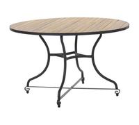 Beliani Garden Dining Table Lascari 120 Cm 120 Cm Acacia Wood Light Brown