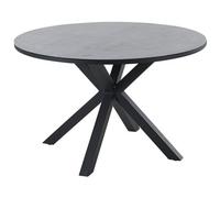Beliani Garden Dining Table Maletto 120 Cm 120 Cm Glass Grey