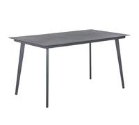 Beliani Garden Dining Table Mileto 140 Cm 80 Cm Glass Grey