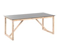 Beliani Garden Dining Table Notteri 180 Cm 90 Cm Concrete Grey
