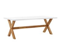 Beliani Garden Dining Table Olbia 200 Cm 100 Cm Concrete White
