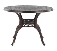 Beliani Garden Dining Table Salento 102 Cm 102 Cm Metal Dark Brown