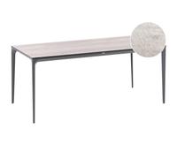 Beliani Garden Dining Table Sovareto 180 Cm 90 Cm Wood-Like Light Grey