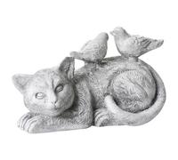Beliani Garden Figurine Kalela Cat Grey