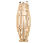 Tall Natural Willow Wood Woven Lantern Candle Holder Light Brown Tahiti