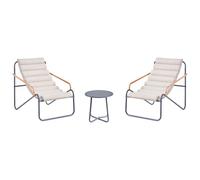 Beliani Garden Lounge Set With Table 2 Seater Pasto Dark Grey Metal