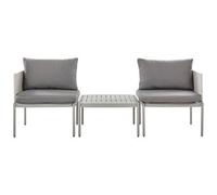 Beliani Garden Lounge Set With Table 2 Seater Terracina Light Grey Metal