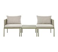 Beliani Garden Lounge Set With Table 2 Seater Terracina Olive Green Metal