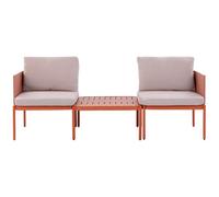 Garden Lounge Set with Table 2 Seater TERRACINA Orange Metal