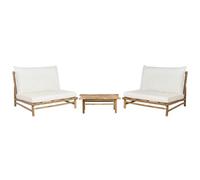 Garden Lounge Set with Table 2 Seater TODI Off-White Bamboo