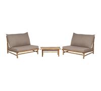 Beliani Garden Lounge Set With Table 2 Seater Todi Bamboo Taupe