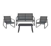 Beliani Garden Lounge Set With Table 4 Seater Barrea Black Metal