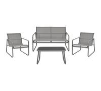Beliani Garden Lounge Set With Table 4 Seater Barrea Metal Grey