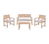 Garden Lounge Set with Table 4 Seater FIAMES Certified Acacia Wood Grey