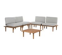 Garden Lounge Set with Table 4 Seater FRASCATI Modular Certified Acacia Wood Light Grey