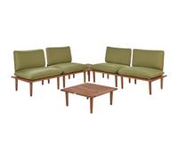 Garden Lounge Set with Table 4 Seater FRASCATI Modular Certified Acacia Wood Olive Green