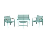 Beliani Garden Lounge Set With Table 4 Seater Ledro Metal Green