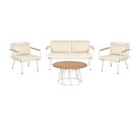 Garden Lounge Set with Table 4 Seater MONTESILVANO Metal Light Beige