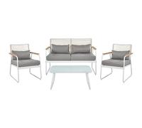 Garden Lounge Set with Table 4 Seater POMONTE Metal White