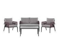 Garden Lounge Set with Table 4 Seater SCIACCA Metal Grey
