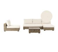 Garden Lounge Set with Table 4 Seater VARALLO Left Hand Modular Rattan Grey
