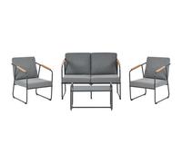 Garden Lounge Set with Table 4 Seater VEZZANA Grey Metal