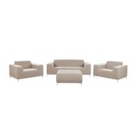 Beliani Garden Lounge Set With Table 5 Seater Rovigo Beige, Cream