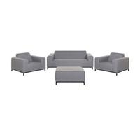 Beliani Garden Lounge Set With Table 5 Seater Rovigo Grey