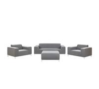 Beliani Garden Lounge Set With Table 5 Seater Rovigo Grey, Grey