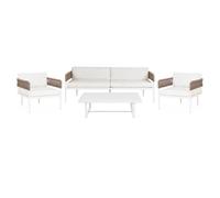 Garden Lounge Set with Table 5 Seater SERLA Metal White