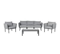 Beliani Garden Lounge Set With Table 5 Seater Skala Metal Dark Grey