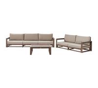 Garden Lounge Set with Table 5 Seater TIMOR Modular Certified Acacia Wood Dark Brown