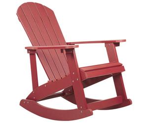 Beliani Garden Rocking Chair Adirondack Red