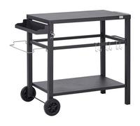 Beliani Garden Serving Trolley Staletti Metal Black, Black