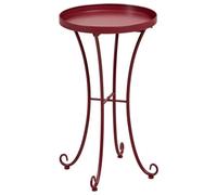 Beliani Garden Side Table Cavinia 40 Cm 40 Cm Metal Burgundy