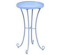 Beliani Garden Side Table Cavinia 40 Cm 40 Cm Metal Light Blue