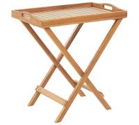 Beliani Garden Side Table Java Acacia Wood Light Brown Folding