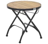 Beliani Garden Side Table Lascari 45 Cm 45 Cm Acacia Wood Light Brown