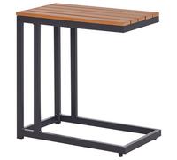 Beliani Garden Side Table Messina 60 Cm 35 Cm Black