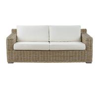 Beliani Garden Sofa 2 Seater Ardea Rattan Light Brown