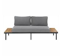 Beliani Garden Sofa 2 Seater Fivizzano Acacia Wood Dark Grey