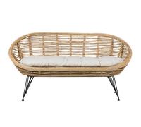 Beliani Garden Sofa 2 Seater Maratea Rattan Natural