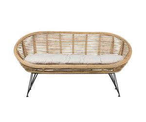 Beliani Garden Sofa 2 Seater Maratea Rattan Natural