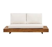Beliani Garden Sofa 2 Seater Marettimo Certified Acacia Wood Off-White