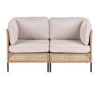 Beliani Garden Sofa 2 Seater Omegana Pe Rattan Light Beige