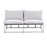 Beliani Garden Sofa 2 Seater Pico Metal Grey