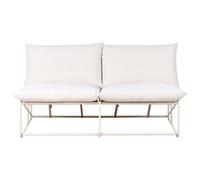 Beliani Garden Sofa 2 Seater Pico Metal Light Beige